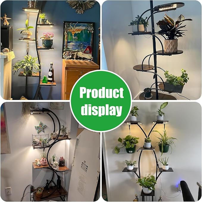 3 Head 7.8 Inches LED Grow Light Strips, Grow Lamps for Indoor Plants Full Spectrum 3000K, 72 LEDs Plant Light Strips with 3/9/12H Timer, 10 Dimmable Levels for Seedling Succulent