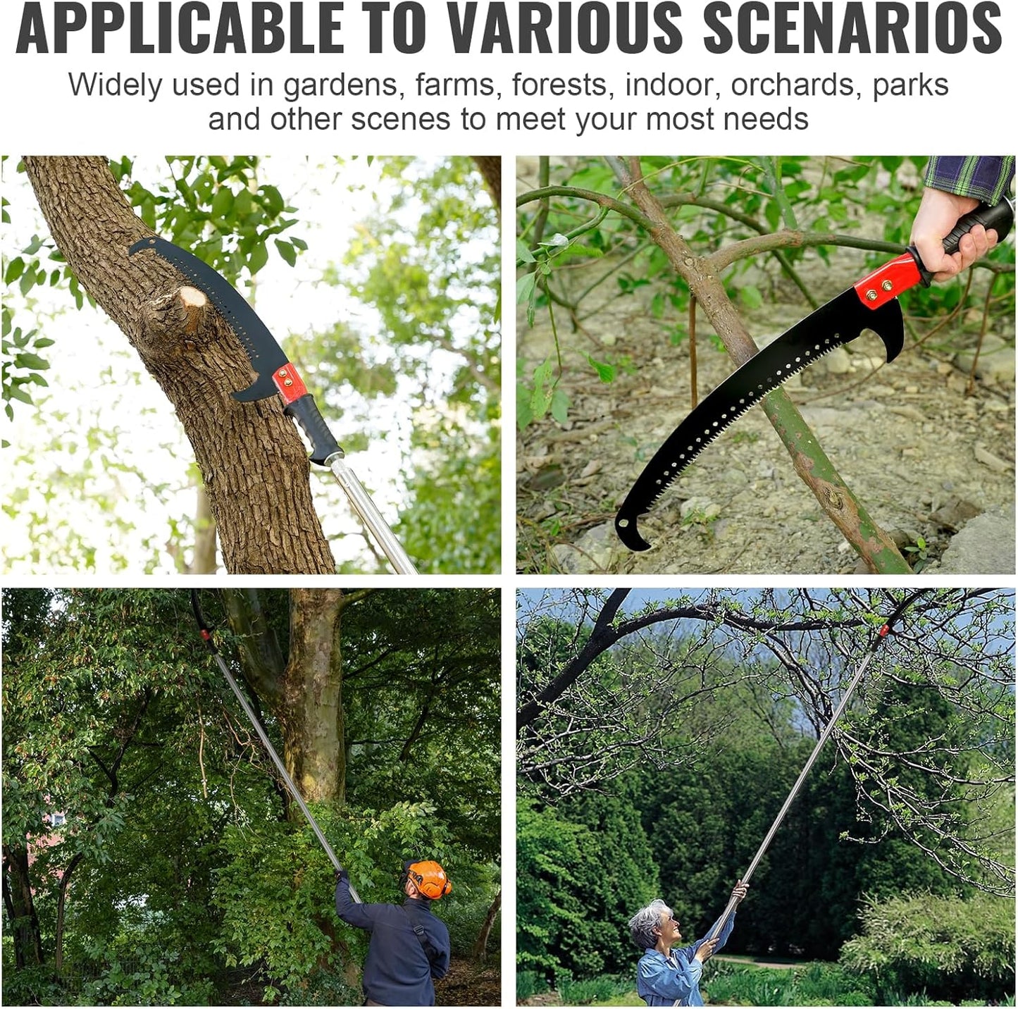 Manual Pole Saw Blade Extendable Tree Pruner, Long Branch Pruner Retractable for Backyard and Garden (Only Saw Blade)