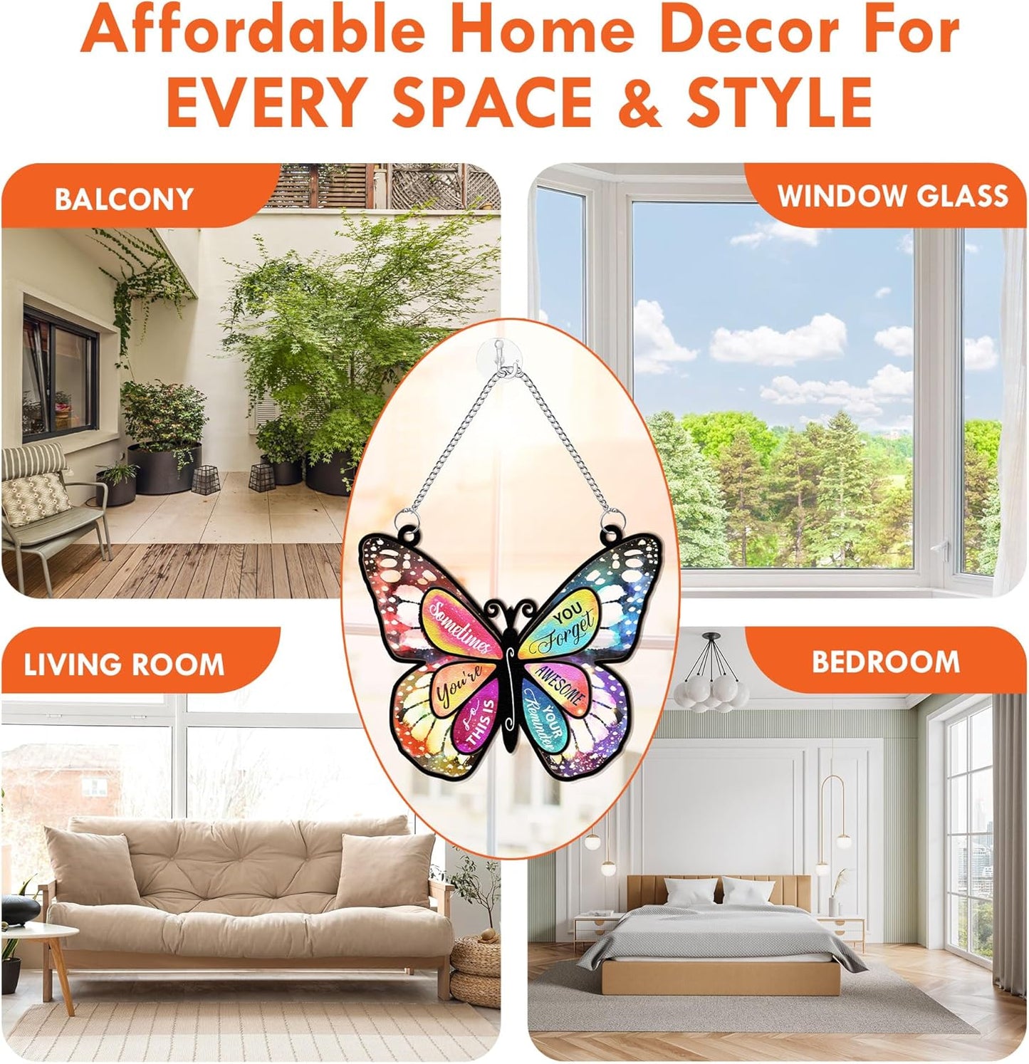 Macorner Acrylic Window Hanging Suncatcher Butterfly Window, Birthay Gifts for Women, Sometimes You Forget Your Awesome Thank You Gifts for Her, for Mom, Grandma, Wife, Friend
