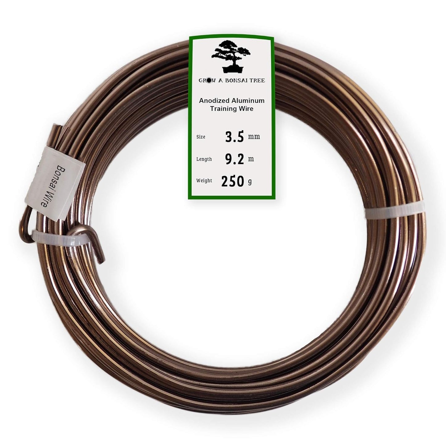 Anodized Aluminum 3.5mm Bonsai Training Wire 250g Large Roll (30 feet) - Choose Your Size and Color (3.5mm, Brown)