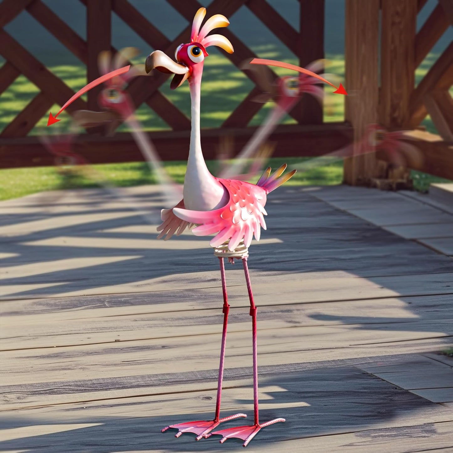 Natelf Flamingo Metal Yard Art Garden Sculpture Flamingo Outdoor Decorations Large Garden Statues for Yard Patio, Porch, Home for Women, Mom, Grandma