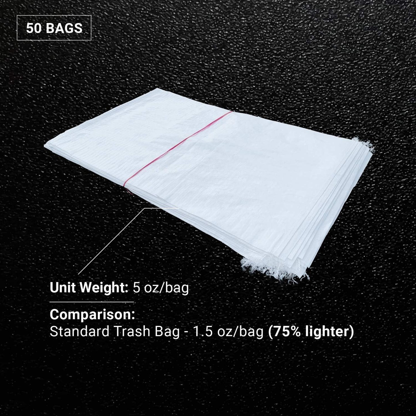 Sandbaggy Large Sandbags - Size: 31" x 45" - Thick Heavy Duty Contractor Bags, Heavy Duty Garbage Bags, Dumpster Bag, Construction Trash Bags, Contractor Bags 6 mil (50)