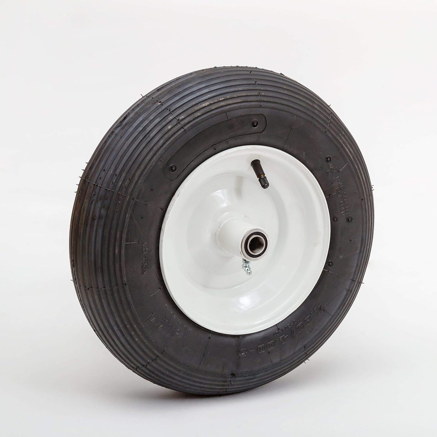 16" Pneumatic Tire | Replacement Wheelbarrow Tire | Tire for Handtrucks, Garden Cart | 3/4" Axle Bearings | 6" Offset Hub