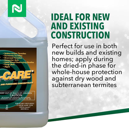 Bora-Care Termiticide Insecticide and Fungicide Concentrate, Wood Treatment for Termite and Beetle Prevention, 1 Gallon