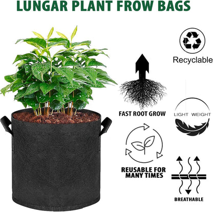 Plant Grow Bags - 7 Gallon 10 Packs Planter Pot, Thickest Aeration 300G Non-Woven Fabric, Reinforced Handles for Weatherproof Nursery Pot, Enhanced Double Seam