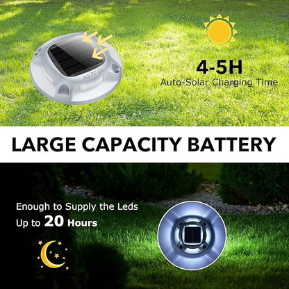 AGPTEK Solar Driveway Lights Outdoor 16 Pack, 2 Color Modes LED Deck Dock Marine Waterproof Driveway Marker Lights for Step Sidewalk Stair Garden Pathway Walkway Yard (Warm White/Cool White)