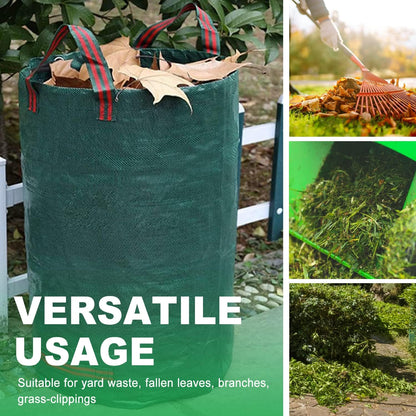 Hugeleaf 3 Packs 72 Gallon Reusable Yard Waste Bags, Collapsible Leaf Bags with Reinforced Handles, Extra Large Heavy Duty Garden Waste Bags for Leaves Garden Clean Up