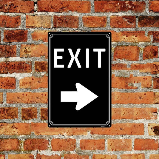 8x12" Exit Sign With Left Arrow - High-Intensity Aluminum Parking Lot Sign, Weatherproof &