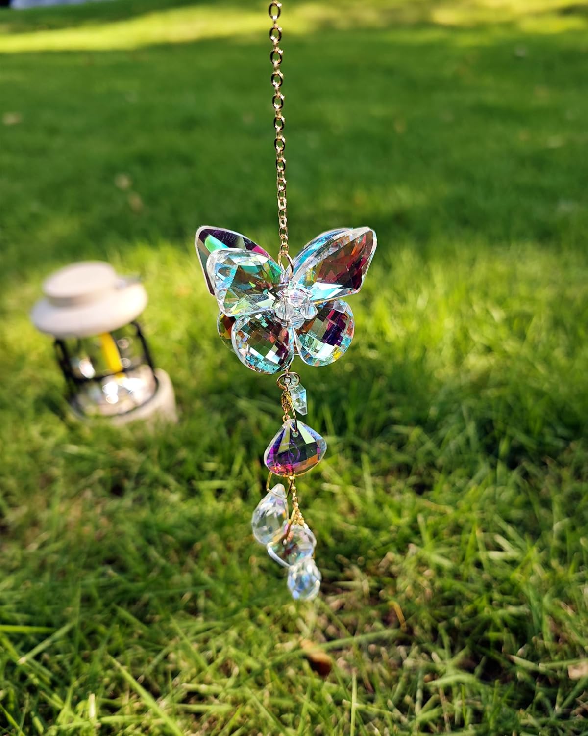 Crystal Butterfly Suncatcher for Windows Hanging Prism Ornament Indoor Rainbow Maker Home Sun Catchers Decoration, Butterfly