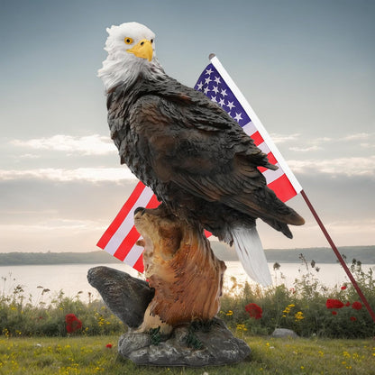 13.2" Real Eagle Statue, Funny Resin Bird Sculpture, Garden Outdoor Decor, Seabird Coastal Beach Accent, Eagle Pattern, Tropical Home Decor, Landscape & Patio Ornaments, Bald Eagle Gift
