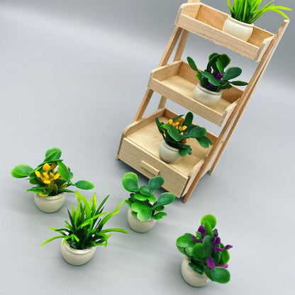 Dollhouse Plants and Flowers, 24Pcs, Miniature Bonsai Plants, Mini Potted Plants, Models Tiny Fake Greenery Ornaments for Dollhouse Decoration