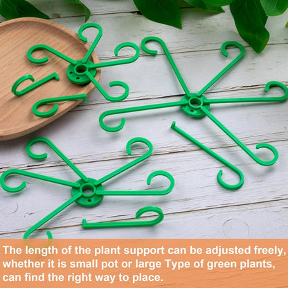 3PCS Plant Stem Support, 3 Sizes Climbing Houseplant Stem Holders, Plastic Reusable Flower Trellis Stem Hook Plant Care Growth Accessories for Flower Plants Indoor Outdoor- Green