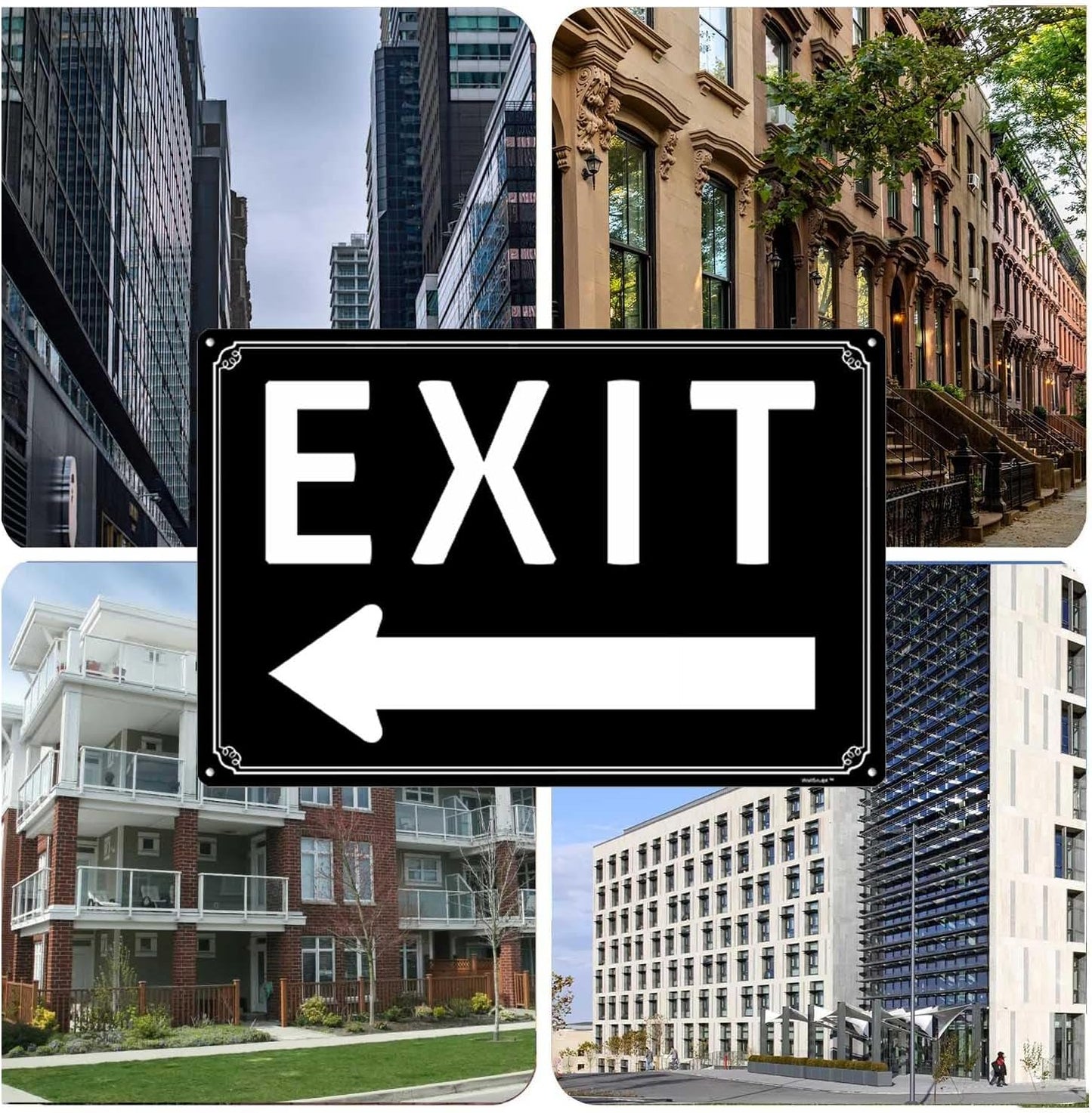 12x16"Exit Sign with Right Arrow - High-Intensity Aluminum Parking Lot Sign, Weatherproof & Fade-Resistant, Ideal for Outdoor & Indoor Use - Curbside Sign(horizontal version)