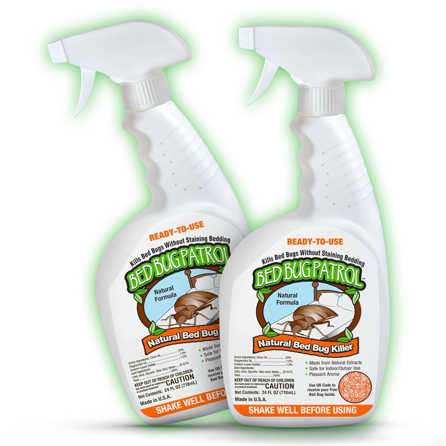 Natural Killer – 24oz Bottle (2 Pack) – Child & Pet Safe, Non-Toxic Formula for Home, Office, Vehicles, Mattresses, Couches, Baseboards & More – Eco-Friendly Bed Insect Treatment