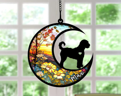 Personalized Dog Memorial, Custom Name Goldendoodle Dog Christmas Ornament with Name, Custom Breeds, Pet Loss Light Catcher, Gifts for Lovers Loss of Pet Sympathy on Mothers Day Christmas