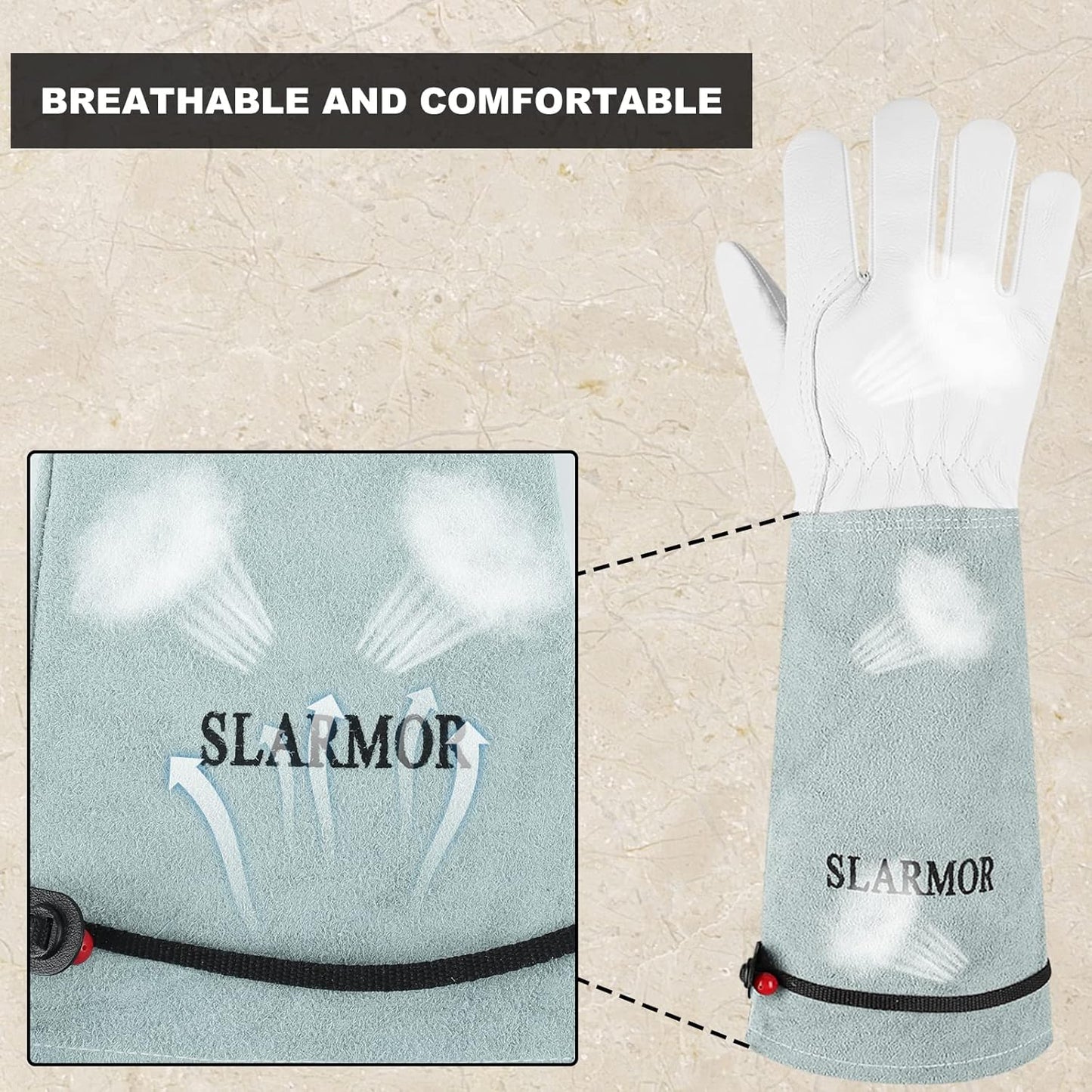 Long-Gardening-Gloves Women/Men-Thorn proof Rose Pruning Heavy Duty Gauntlet-XS