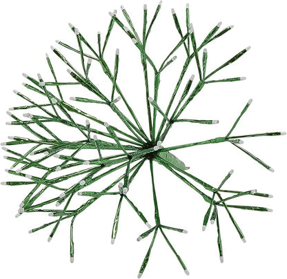 Alpine Corporation 16"H Indoor Holiday 3D Snowflake Hanging Ornament with LED Lights, Green , Christmas Decoration