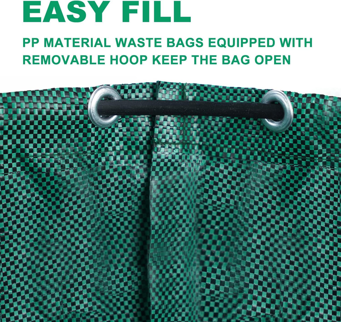 Hugeleaf 3 Packs 72 Gallon Reusable Yard Waste Bags, Collapsible Leaf Bags with Reinforced Handles, Extra Large Heavy Duty Garden Waste Bags for Leaves Garden Clean Up