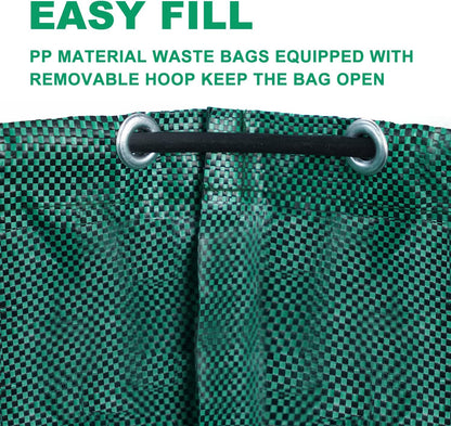 Hugeleaf 3 Packs 72 Gallon Reusable Yard Waste Bags, Collapsible Leaf Bags with Reinforced Handles, Extra Large Heavy Duty Garden Waste Bags for Leaves Garden Clean Up