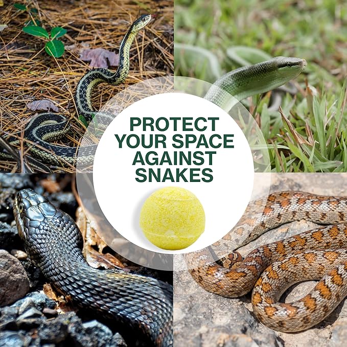 15 Pack Snake Repellent Balls for Yard – Natural Snake Away Repellent, Pet & Plant Safe, Indoor Outdoor Snake Deterrent for Lawn, Garden, Camping, Sheds, RVs, Basements – Long Lasting Protection
