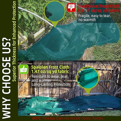 Plant Covers Freeze Protection, 10ft X 30ft Floating Row Cover 1.47 oz/yd² Fabric, Garden Frost Cloth Frost Blanket Plant Frost Covers for Outdoor Winter Frost/Sun Pest Protection - Green