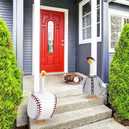 Abbylike 2 Set Baseball Goose Outfit Baseball Costume Lawn Porch Game Day Clothes for 23" Goose Outdoor Patio Yard Lawn Art Ball Celebrations Decor