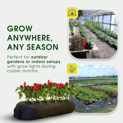 4x8 50ft Tubular Fabric Plant Pots with Full Drip Irrigation System - Heavy Duty Mesh for Optimal Airflow, Customizable up to 32 sqft Garden for Fruit, Vegetables and Flowers