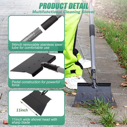 Suchtale 54 Inch Heavy Duty Snow Shovel and Ice Scraper with Adjustable Long Handle, Multifunctional Floor Scraper Tool for Driveway, Sidewalk, Garden and Outdoor Cleaning