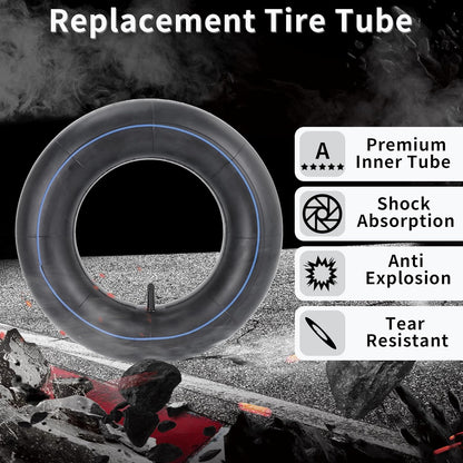 RUTU 4.00-6 Tube 4.10/3.50-6 Heavy Duty Inner Tube with TR13 Straight Valve Stem Replacement for Go Kart Wheelbarrow ATV Lawn Mower Hand Truck Snow Blowers Gorilla Cart 2 Pack