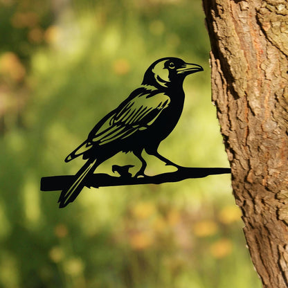 Metal Bird Yard Decor, Enchanting Raven Decoration, Metal Wall Art, Outdoor Garden Statues, The Ideal Gift of Ravens for Dad, Uncle or Grandpa