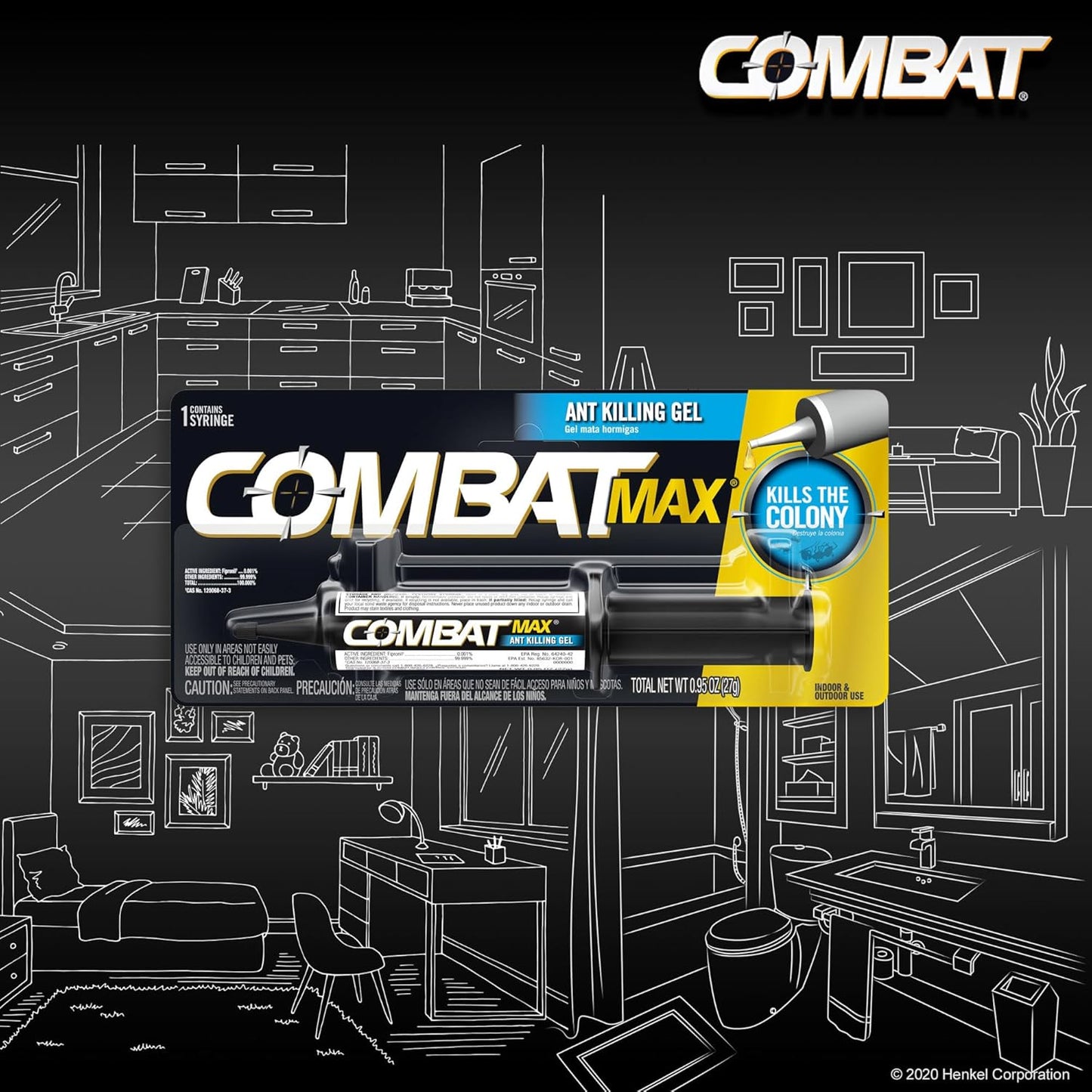 Combat Indoor and Outdoor Ant Killing Gel, 27 Gram (Pack of 12)