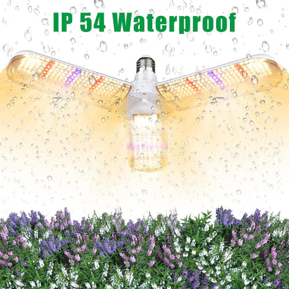 xingruyu 2 Pack 150W LED Grow Light Bulb Foldable Sunlike Full Spectrum Grow Light for Indoor Plants, 414 LEDs Sunlike Plant Light with Power Cord, E27 Plant Lamp for Flowers,Greenhouse Hydroponic