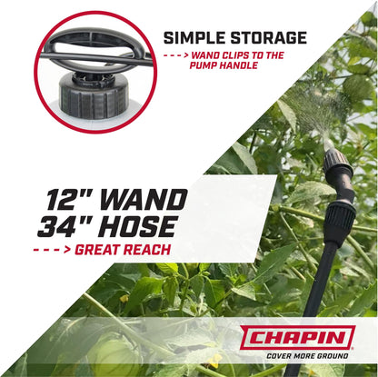 Chapin 1-Gallon Pump Sprayer, Anti-Clog for Consistent Spray
