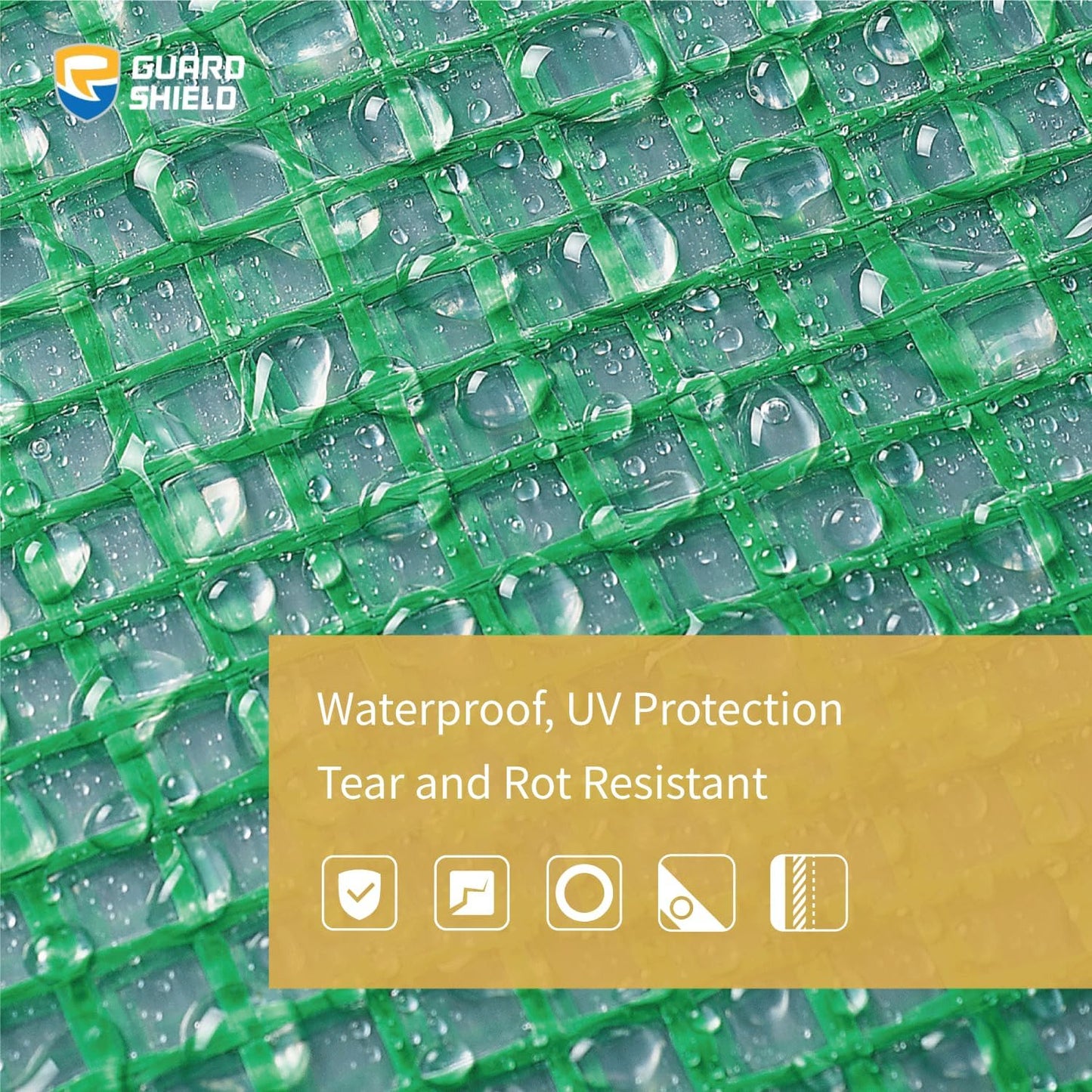 GUARD SHIELD Clear Green Tarp Heavy Duty 12x16 Feet Waterproof for Greenhouse Outdoor Garden Poly Cover UV Resistant 3x3 Weave 10mil (3-Pack)