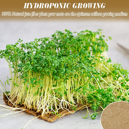 Halatool 20PCS Jute Grow Mat,Hemp Mats for Growing Microgreens 10" X 10" Hydroponic Grow Pads for Micro Greens Growing Trays,Indoor Sprouting kit for Wheatgrass Sprouts
