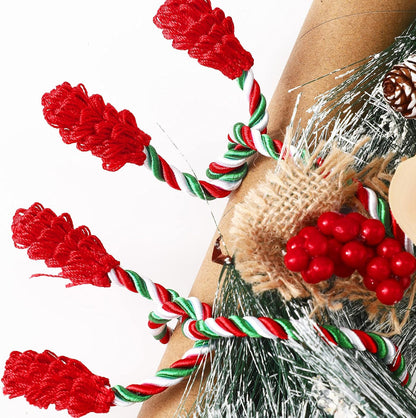Shappy 12 Pieces Christmas Garland Banister Ties Christmas Decorative Reusable and Flexible Twist Ties for Garland, Banister Home Decoration (Red White Green)