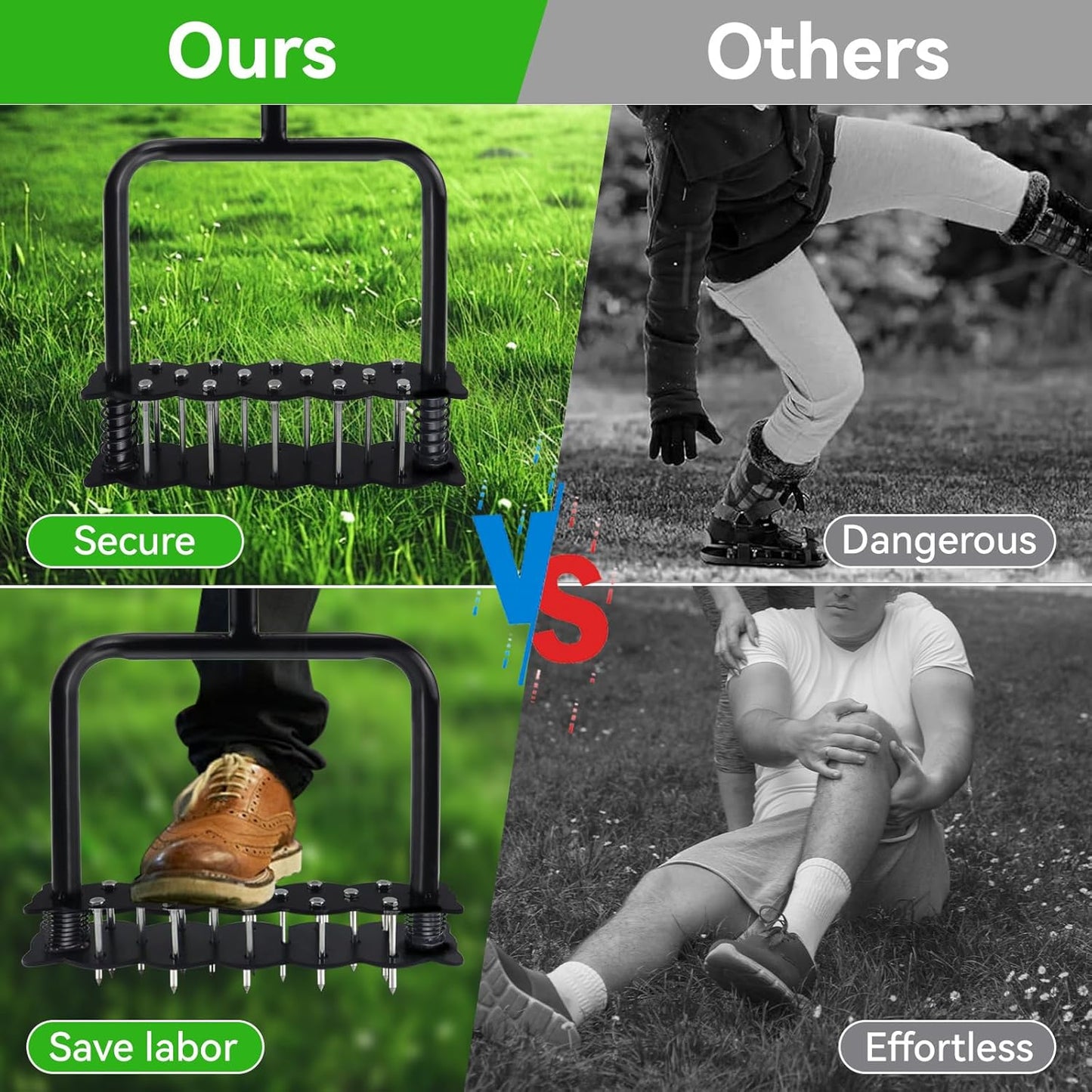 Lawn Aerator, Aerator Lawn Tool for Manual Weeding, Pre-Assembled Lawn Aerator Tool for Patio Lawns and Gardens, Lawns Improvement and Yard Care, Garden Tools, Restoring Lawns Health