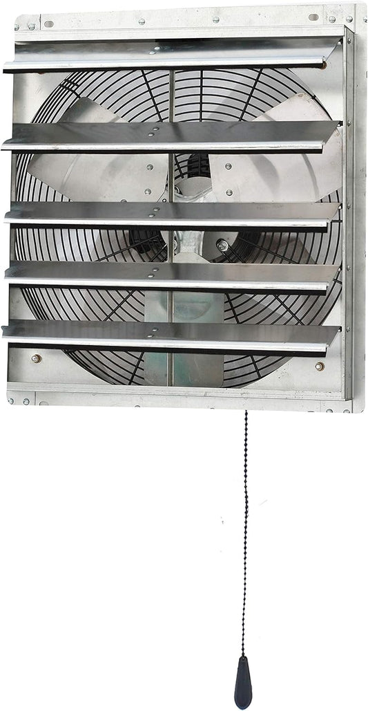 iLIVING 18" Wall Mounted Shutter Exhaust Thermostat Control-3 Speeds Vent Fan for Home Attic, Shed