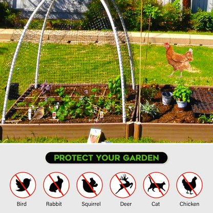 FEED GARDEN Deer Netting Deer Fence Netting, 7 x 100 Feet for Garden Protection Reusable Protective for Plants Fruit Trees Vegetables Against Birds and Other Animals