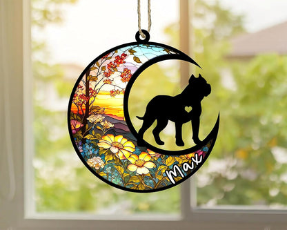 Personalized Dog Memorial, Custom Name Presa Canario Dog Christmas Ornament with Name, Custom Breeds, Pet Loss Light Catcher, Gifts for Lovers Loss of Pet Sympathy on Mothers Day Christmas