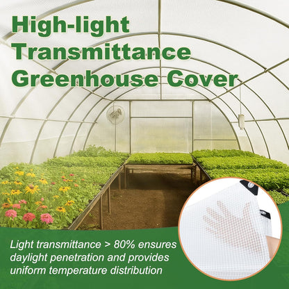 18 Mil Greenhouse Cover, 20x26 FT Clear Heavy Duty Greenhouse Tarp, UV Resistant Waterproof Green House Plastic Covering with Grommets for Garden, Farms, Nursery