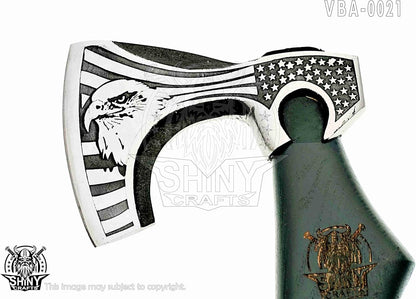 SHINY CRAFTS-Axes Berserker Axe Hatchet Tomahawk Battle Axe-Handmade Viking Axe with Carbon Steel Head with Ashwood Handle Viking Gifts for Men with Premium Quality Leather Sheath (SCA 21)