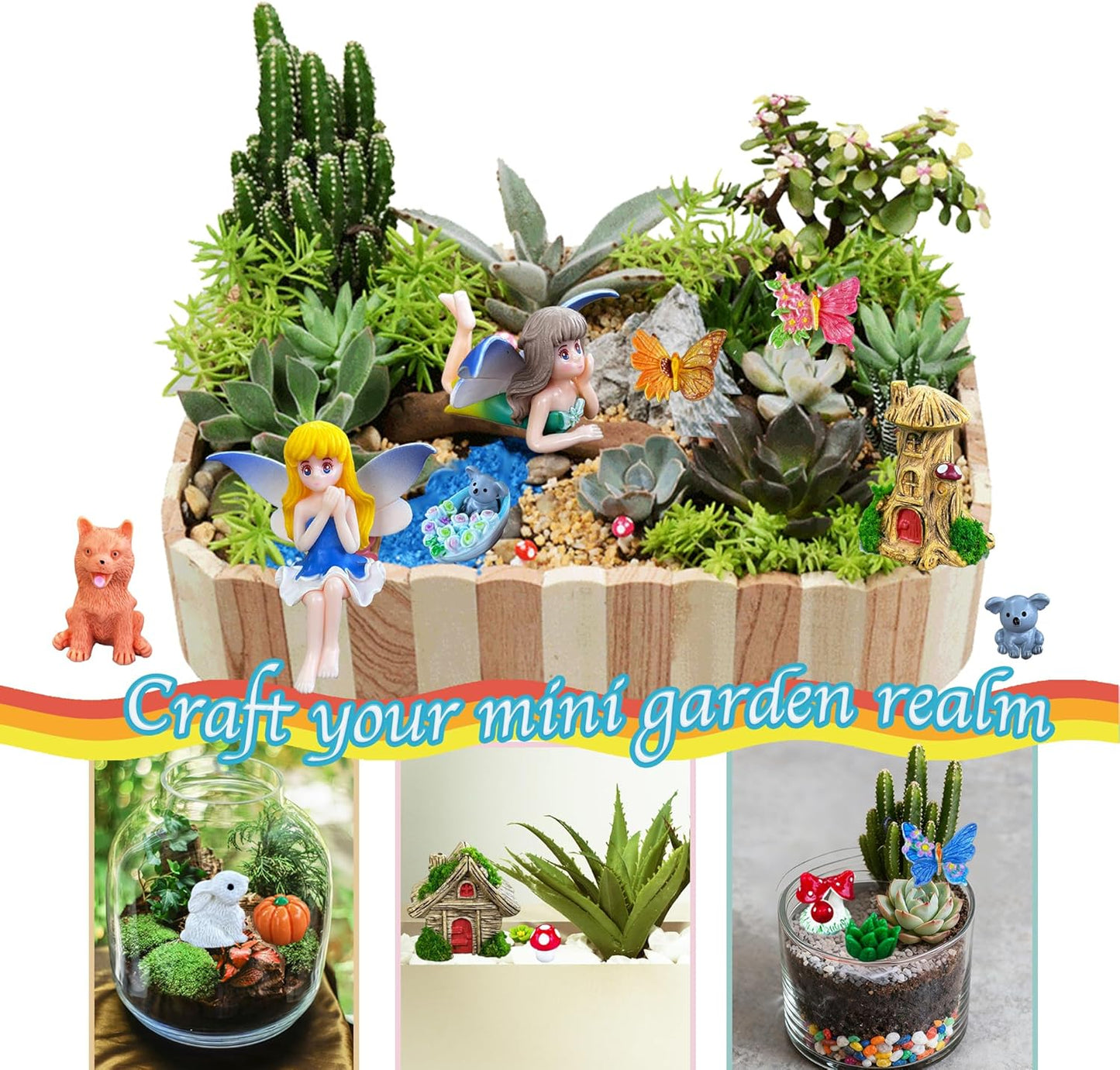 Miniature Fairy Garden Accessories 40 PCS Fairy Garden Kit for Fairy Garden Decor, Fairy Garden Figurines for Terrarium Decor, Mini Fairy Garden Supplies for Potted Landscape and Dollhouse