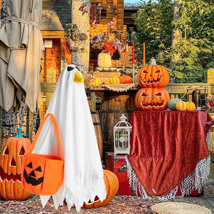 Porch Goose Outfits for 23" Plastic Porch Goose Halloween Pumpkin Outfit Goose Clothes for Cement Goose for Indoor Outdoor Garden Yard Lawn Patio Art Decor(YL)