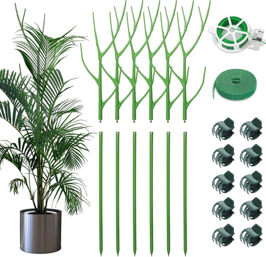 6 Pack 27.56" Detachable Twig Plant Support Stakes Set, Blends in to Plant, Branch Plant Sticks