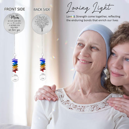 Gifts for Mom - Mom we Love You - Birthday Gift Crystal Suncatcher Rainbow Maker - Hanging Window Decor - Gift for Mother from Daughter Son - Sentimental Suncatcher Ornament