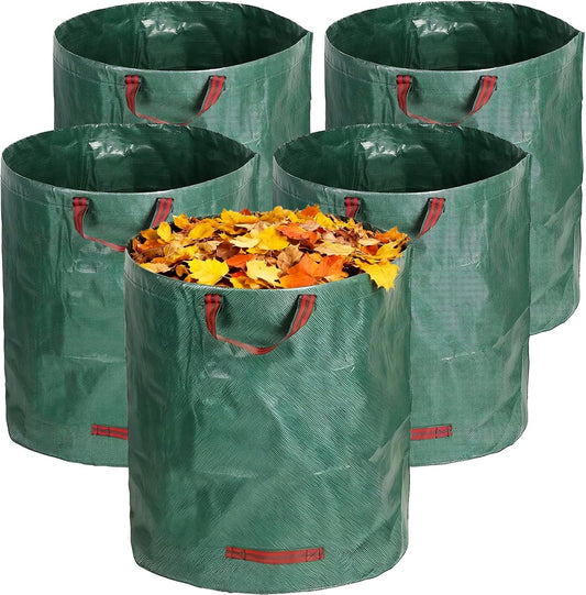 5 Packs 5 Packs 72 Gallon Reusable Yard Waste Bags, Leaf Collection Bags with Handles, Heavy Duty