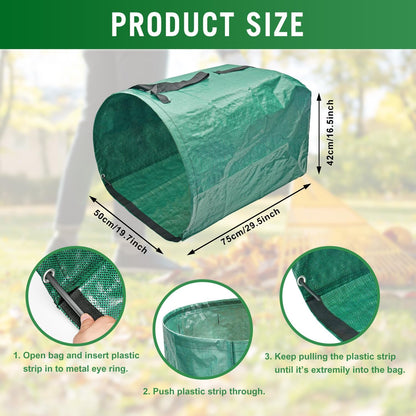 CAMPFIRE 2 Pack 53 Gallon Reusable Yard Waste Bags, Collapsible Dustpan-Type Garden Leaf Bags For Lawn Debris,Leaf Collector,Lawn And Leaf Trash Bags