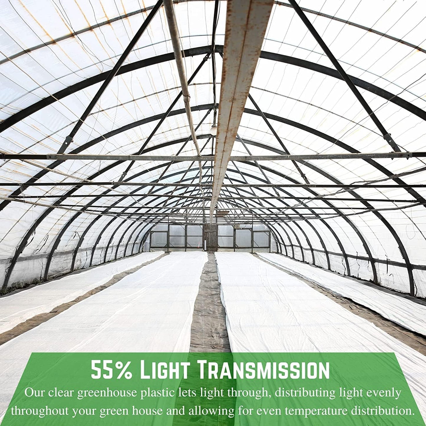 Farm Plastic Supply - White Greenhouse Plastic Sheeting - 6 mil - (32' x 40') - 4 Year UV Resistant Poly Greenhouse Film, 55% Light Transmission Hoop House Cover for Gardening, Agriculture