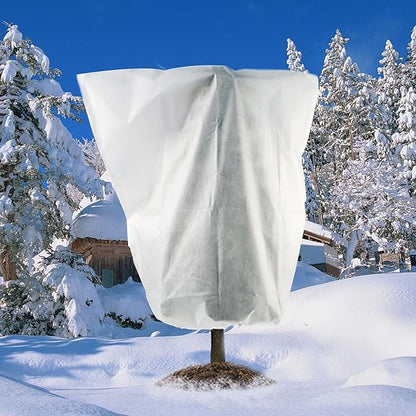 2 Packs Plant Cover, 7 Ft x 6 Ft Frost Winter Protection Tree Wrap Bag, Cold Weather Protection Cloth Cover Outdoor for Growing Season Extension and Freezing Protection